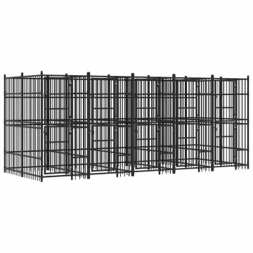 Vidaxl Zunanji pasji boks jeklo 9,22 m²