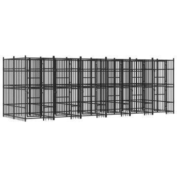 Vidaxl Zunanji pasji boks jeklo 11,06 m²
