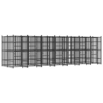 Vidaxl Zunanji pasji boks jeklo 12,9 m²