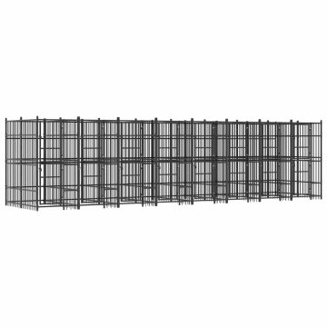 Vidaxl Zunanji pasji boks jeklo 14,75 m²