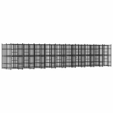 Vidaxl Zunanji pasji boks jeklo 18,43 m²