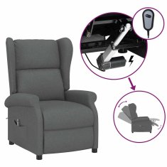 Vidaxl Električni naslanjač temno sivo blago