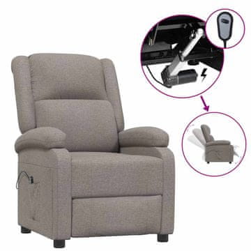 Vidaxl Električni naslanjač taupe blago