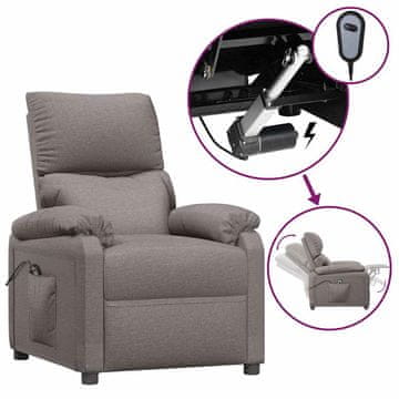 Vidaxl Električni naslanjač taupe blago