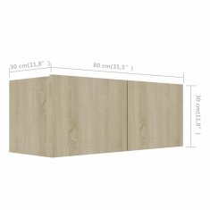 Vidaxl TV omarice 4 kosi sonoma hrast 80x30x30 cm inženirski les