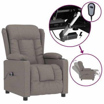 Vidaxl Električni naslanjač taupe blago