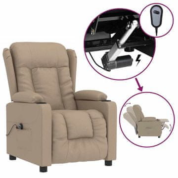 Vidaxl Električni naslanjač kapučino umetno usnje