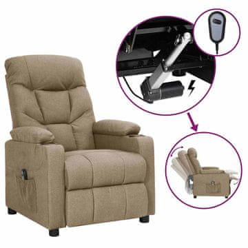 Vidaxl Električni naslanjač taupe blago
