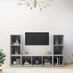 Vidaxl TV omarice 3 kosi betonsko sive 107x35x37 cm iverna plošča