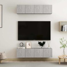 Vidaxl TV omarice 4 kosi betonsko sive 60x30x30 cm iverna plošča
