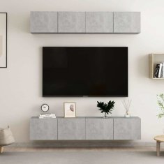 Vidaxl TV omarice 4 kosi betonsko sive 80x30x30 cm iverna plošča