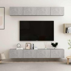 Vidaxl TV omarice 4 kosi betonsko sive 100x30x30 cm iverna plošča