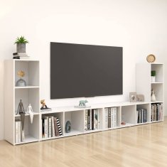 Vidaxl TV omarice 4 kosi bele 107x35x37 cm iverna plošča