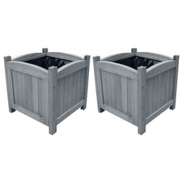 Vidaxl Lesena visoka greda 30x30x30 cm komplet 2 kosa
