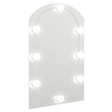 Vidaxl Ogledalo z LED lučkami 60x40 cm stekleno z lokom