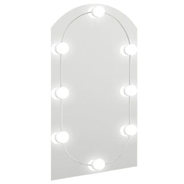 Vidaxl Ogledalo z LED lučkami 70x40 cm stekleno z lokom