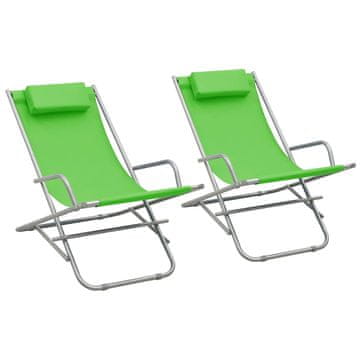 Vidaxl Nastavljivi ležalniki 2 kosa jeklo
