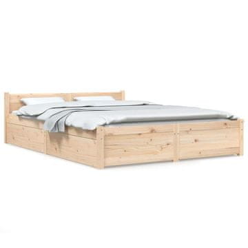 Vidaxl Posteljni okvir s predali 135x190 cm