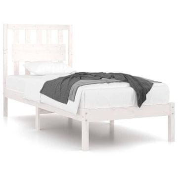 Vidaxl Posteljni okvir bel iz trdne borovine 90x190 cm