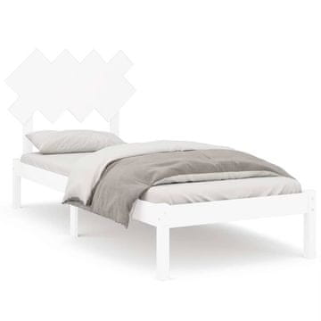 Vidaxl Posteljni okvir bel 90x190 cm trden les