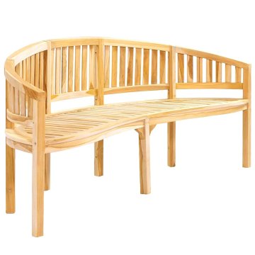 Vidaxl Klop v obliki banane 200 cm trdna tikovina