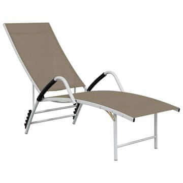 Vidaxl Ležalnik iz tekstila in aluminija