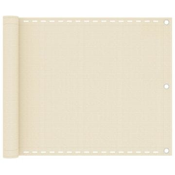 Vidaxl Balkonsko platno krem 75x500 cm HDPE
