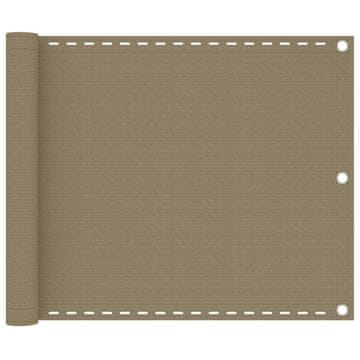 Vidaxl Balkonsko platno taupe 75x500 cm HDPE
