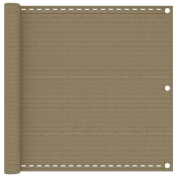 Vidaxl Balkonsko platno taupe 90x400 cm HDPE