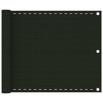 Vidaxl Balkonsko platno temno zeleno 75x300 cm HDPE
