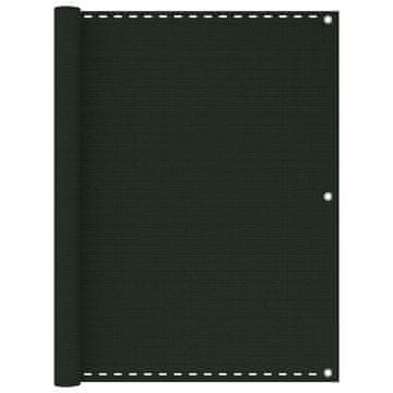 Vidaxl Balkonsko platno temno zeleno 120x600 cm HDPE