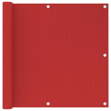 Vidaxl Balkonsko platno rdeče 90x500 cm HDPE