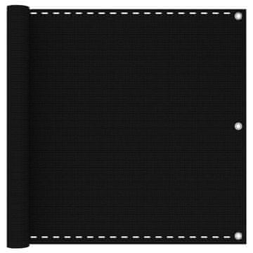 Vidaxl Balkonsko platno črno 90x300 cm HDPE