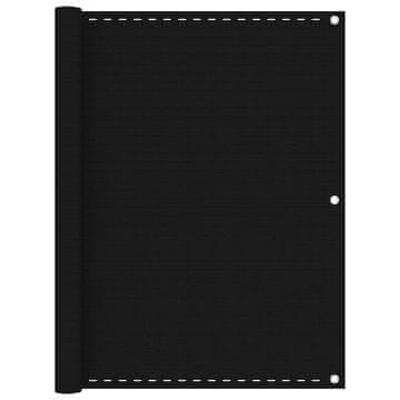 Vidaxl Balkonsko platno črno 120x600 cm HDPE