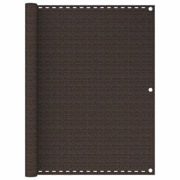 Vidaxl Balkonsko platno rjavo 120x500 cm HDPE