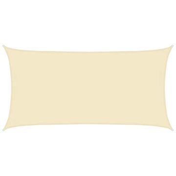 Vidaxl Senčno jadro 160 g/m² krem 4x7 m HDPE