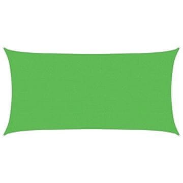Vidaxl Senčno jadro 160 g/m² pravokotno svetlo zeleno 2,5x5 m HDPE