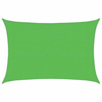Vidaxl Senčno jadro 160 g/m² svetlo zeleno 3x5 m HDPE