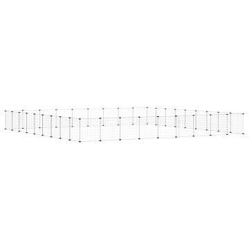 Vidaxl Ograda za hišne ljubljenčke s 36 paneli črna 315x315x35 cm jeklo