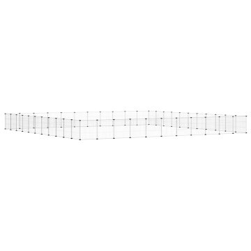 Vidaxl Ograda za hišne ljubljenčke s 44 paneli črna 385x385x35 cm jeklo