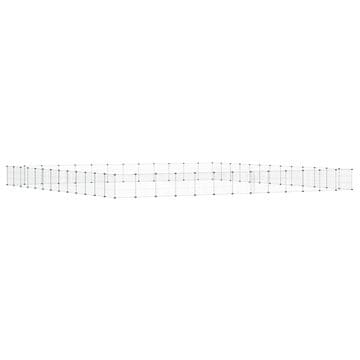 Vidaxl Ograda za hišne ljubljenčke z 52 paneli črna 455x455x35 cm jeklo