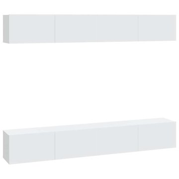Vidaxl Stenske TV omarice 4 kosi bele 100x30x30 cm