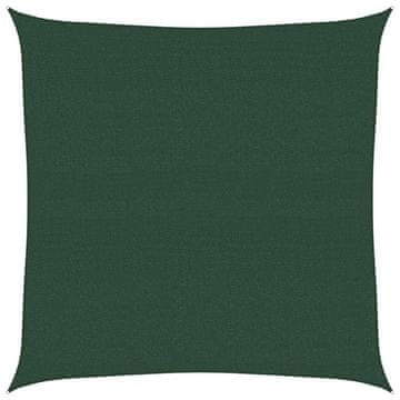 Vidaxl Senčno jadro 160 g/m² temno zeleno 4x4 m HDPE