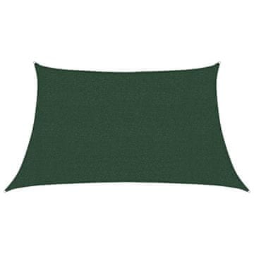 Vidaxl Senčno jadro 160 g/m² temno zeleno 3/4x2 m HDPE