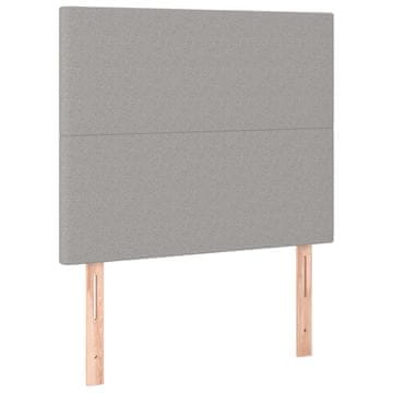 Vidaxl Vzglavje za posteljo svetlo sivo 80x5x118/128 cm blago
