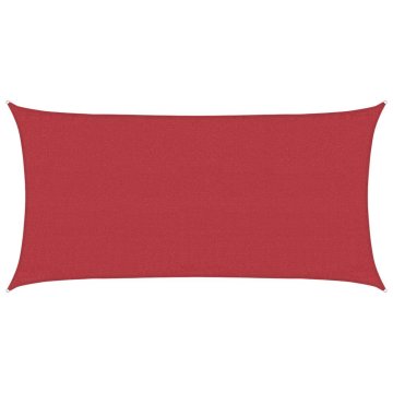 Vidaxl Senčno jadro 160 g/m² rdeče 3x6 m HDPE