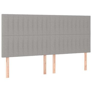 Vidaxl Vzglavje za posteljo svetlo sivo 200x5x118/128 cm blago