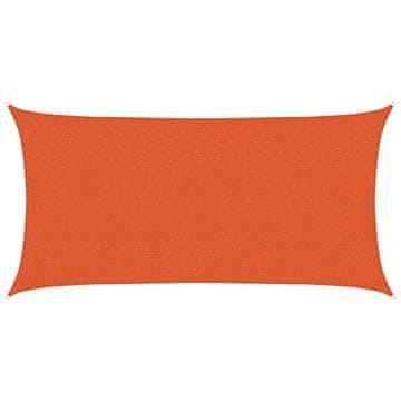 Vidaxl Senčno jadro 160 g/m² oranžno 2,5x5 m HDPE