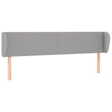 Vidaxl Vzglavje z ušesi svetlo sivo 203x23x78/88 cm blago