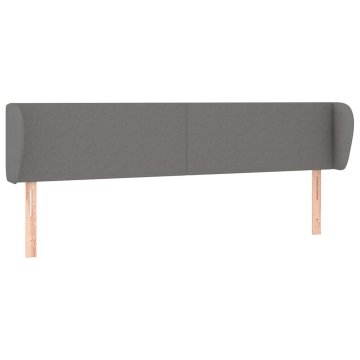 Vidaxl Vzglavje z ušesi temno sivo 163x23x78/88 cm blago